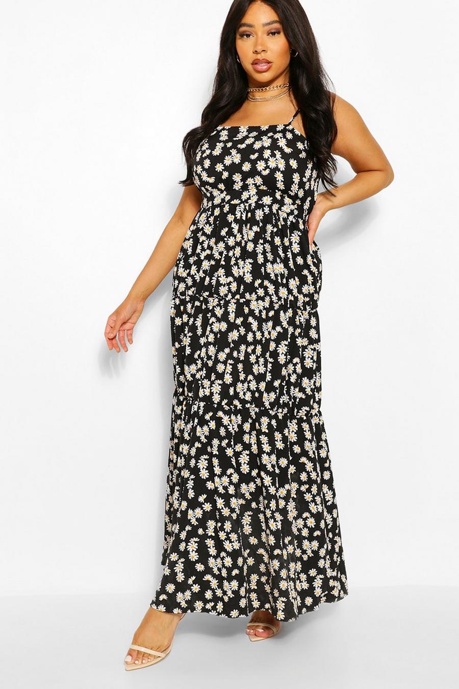 Black Plus Daisy Printed Tiered Maxi Dress image number 1