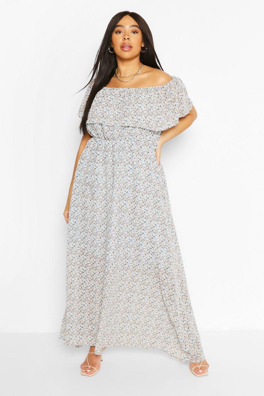 Sky Plus Floral Ruffle Off The Shoulder Maxi Dress image number 1