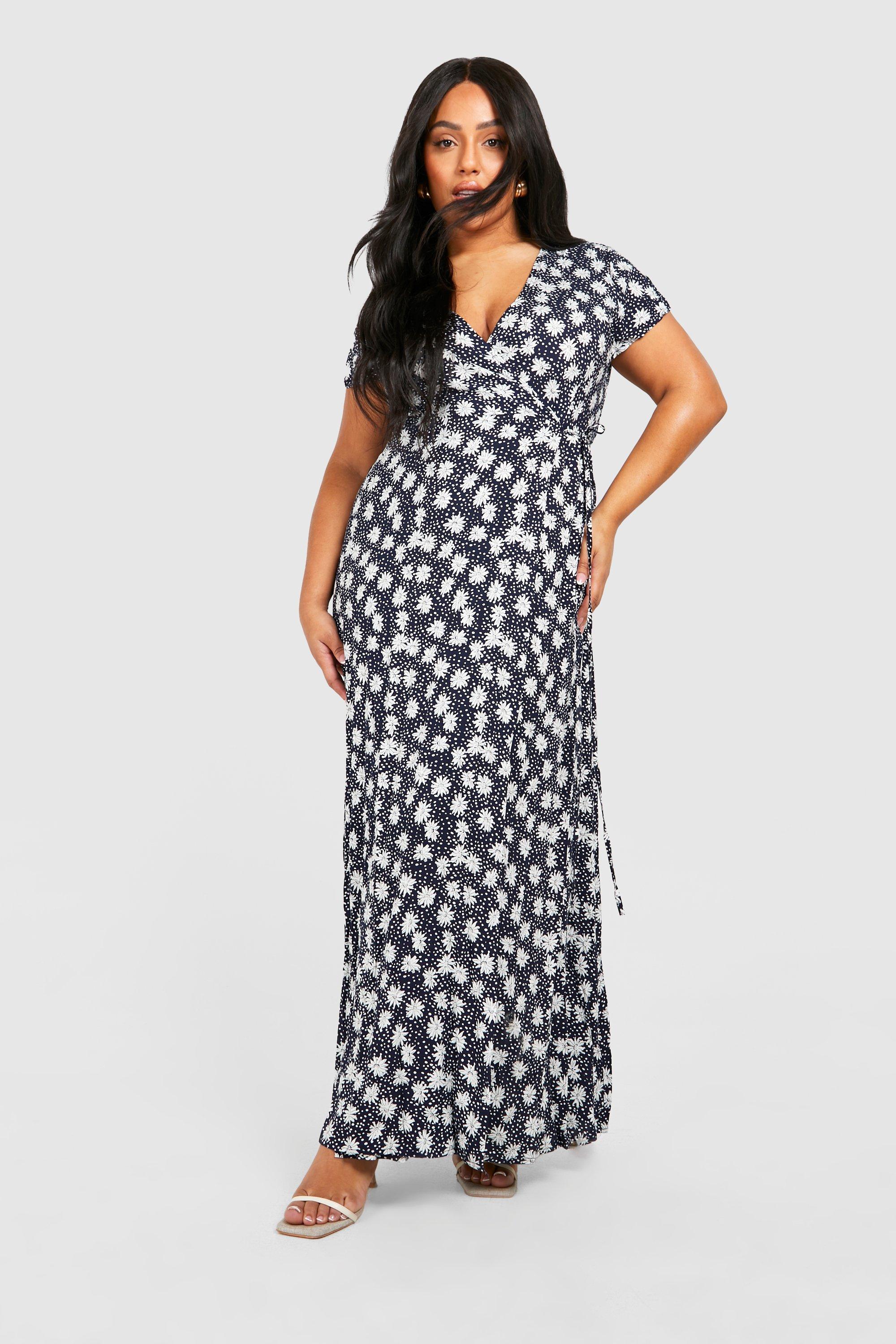 Navy and white hot sale plus size dress