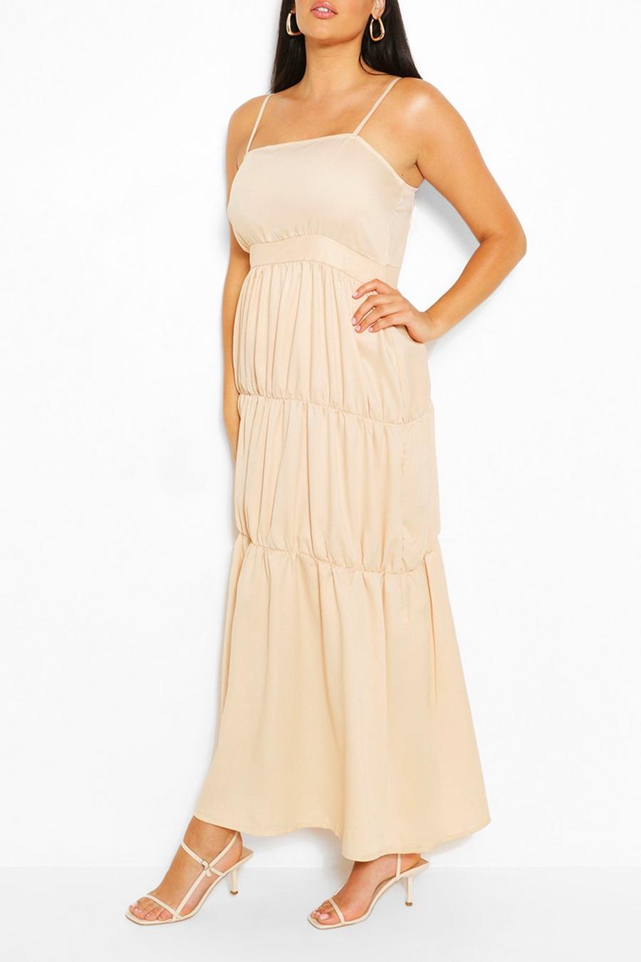 Stone Plus Tiered Strappy Maxi Dress image number 1