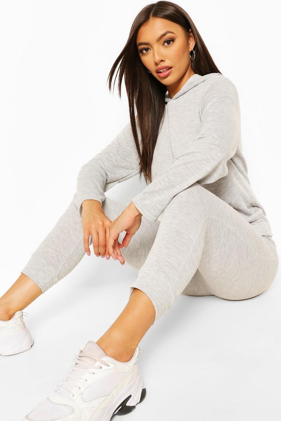 Grey Petite Hoody And Track Pants Set image number 1