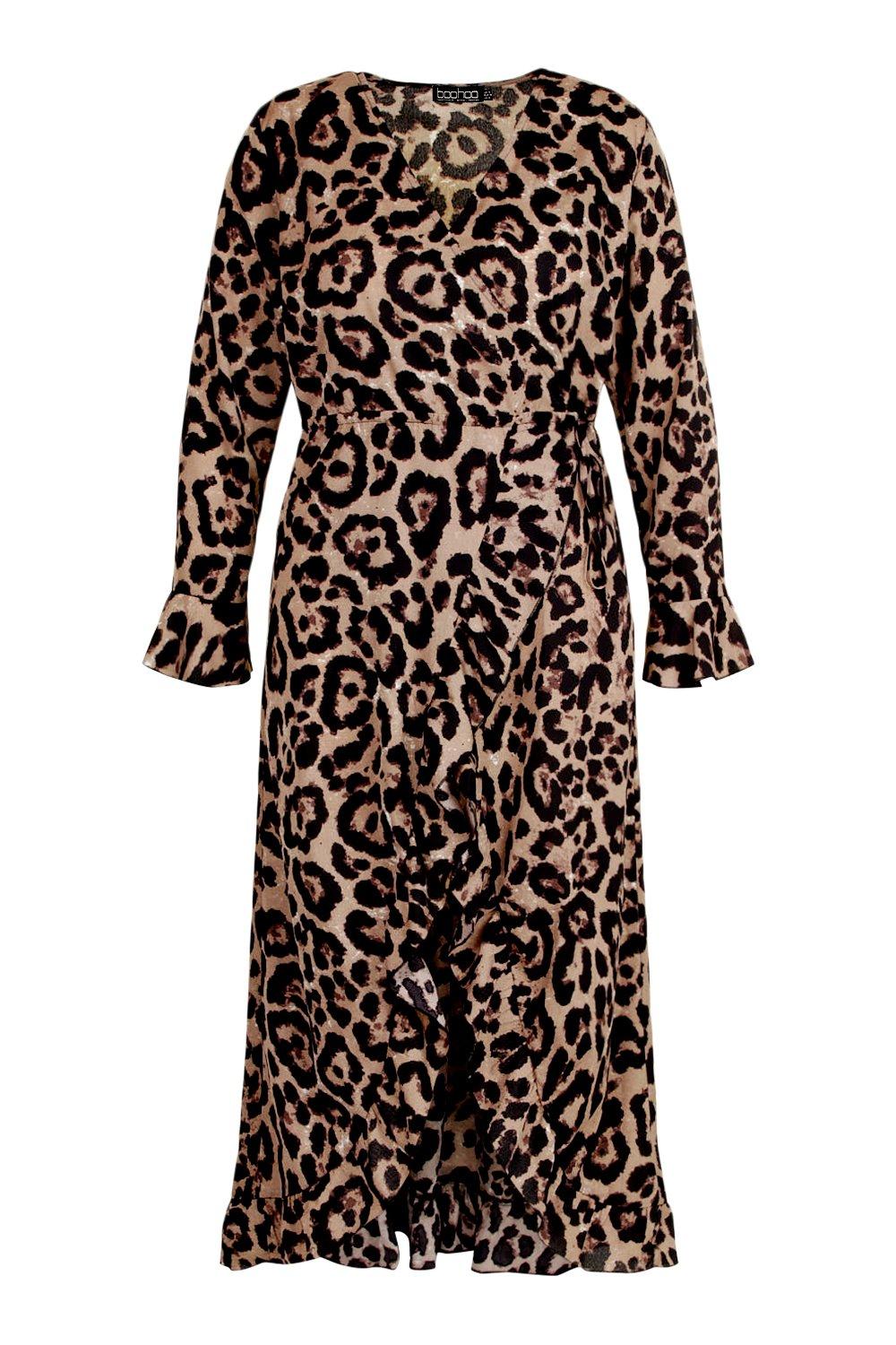 Boohoo plus leopard outlet midi dress