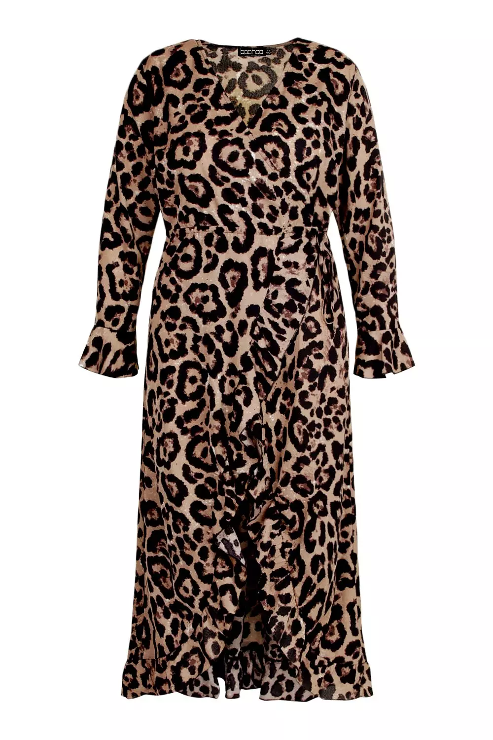 Boohoo plus best sale leopard midi dress