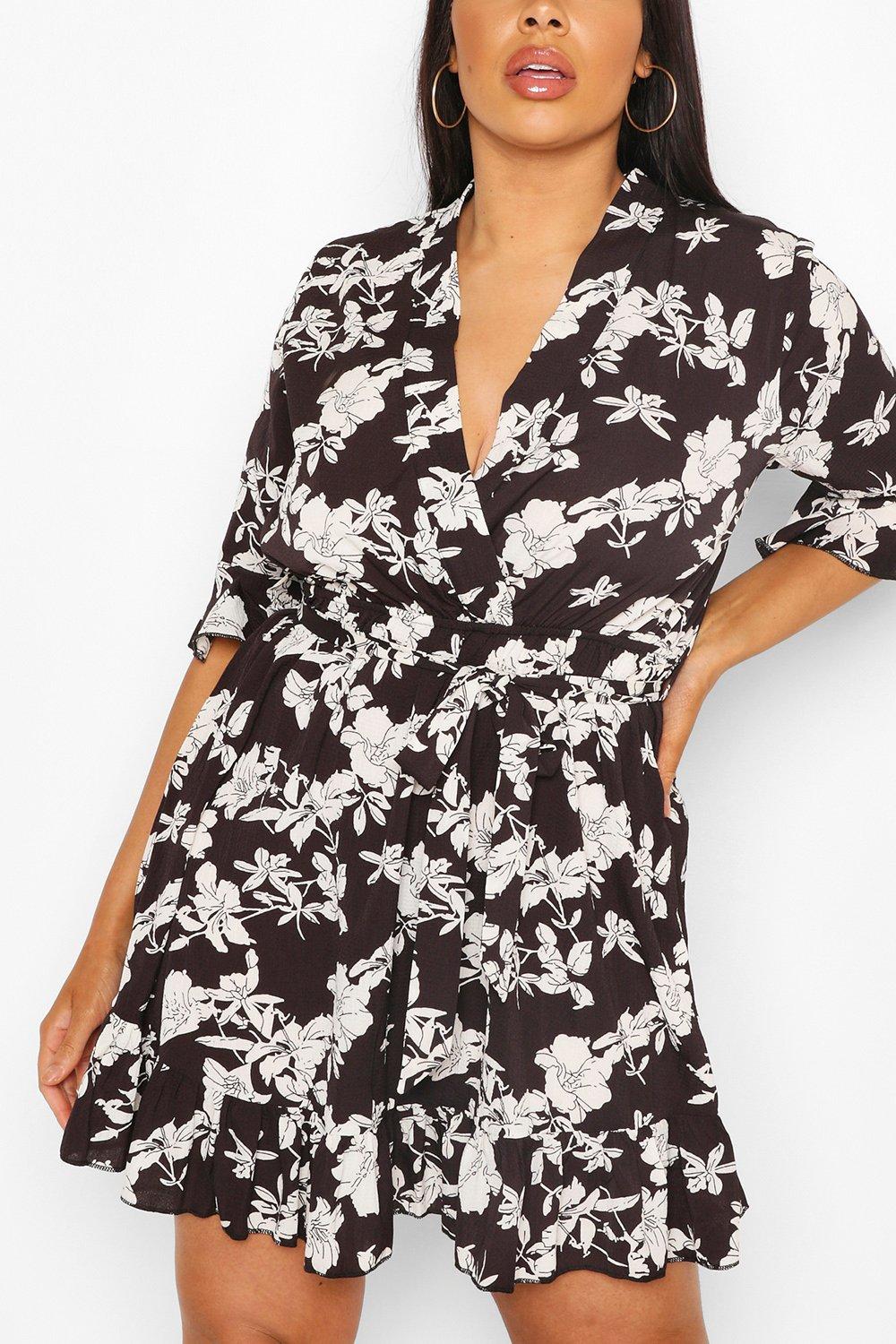 boohoo plus skater dress