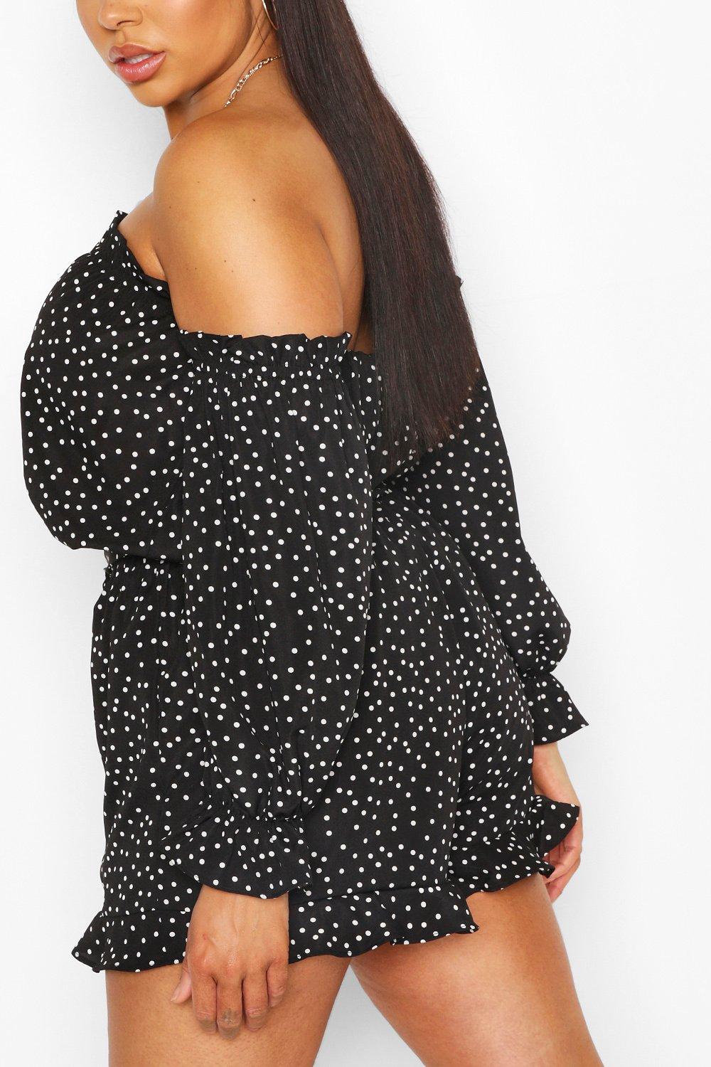 Polka dot playsuit boohoo online