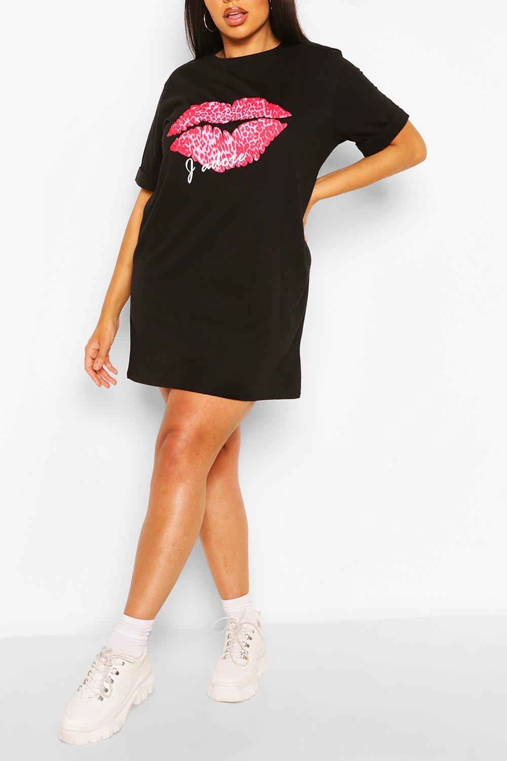 boohoo t shirt dress plus