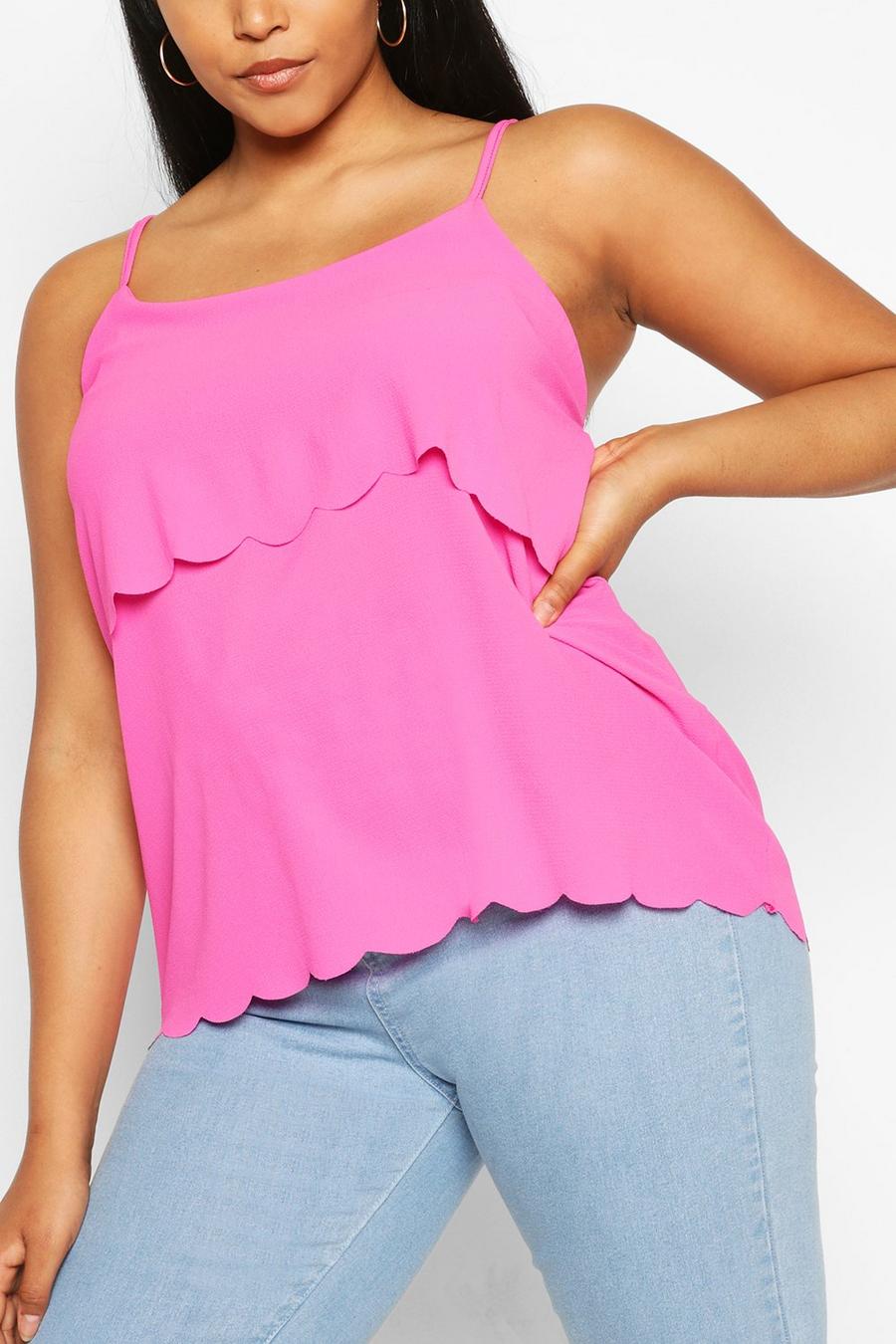 Fuchsia Blue Plus Scallop Tiered Cami image number 1