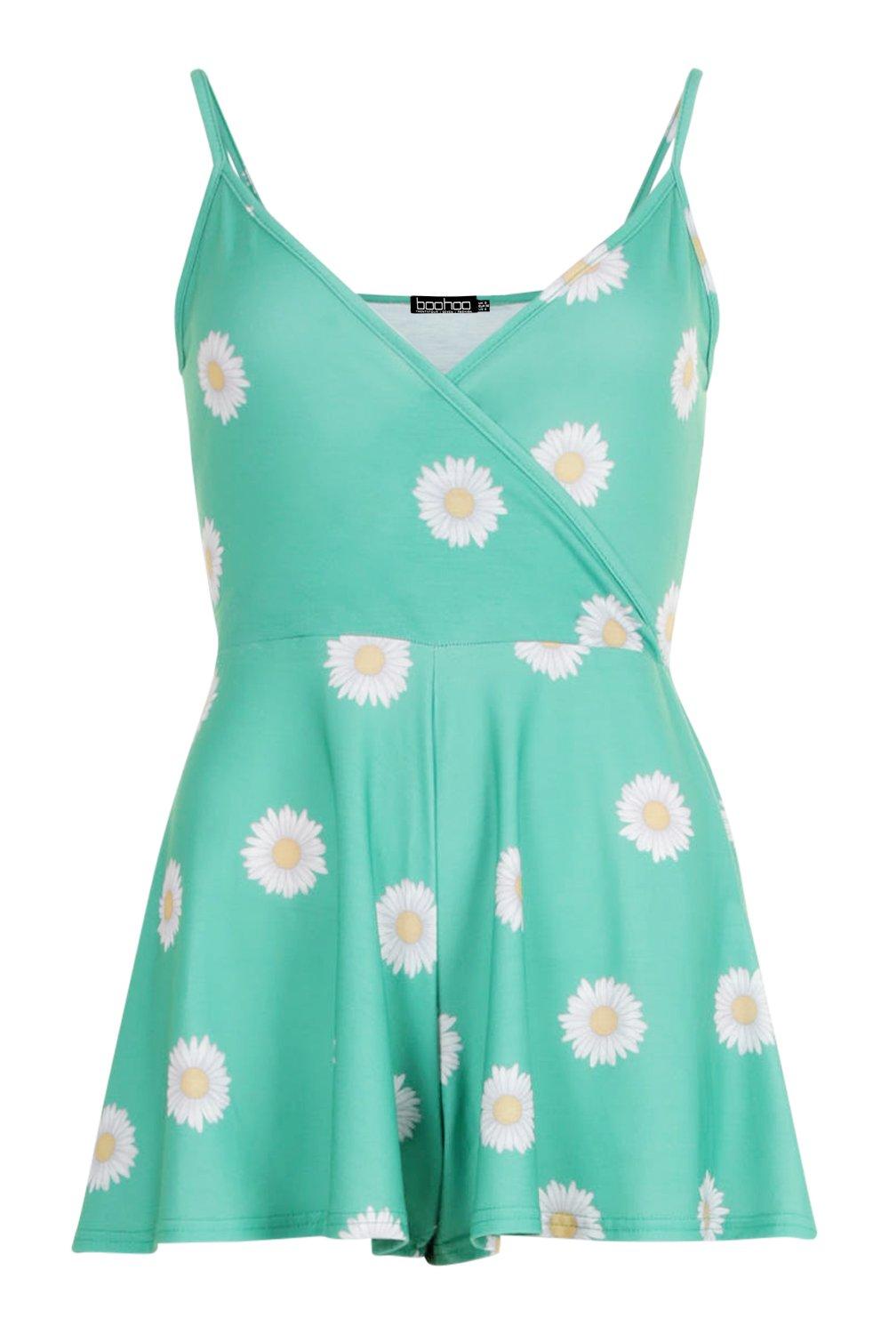 boohoo green playsuit