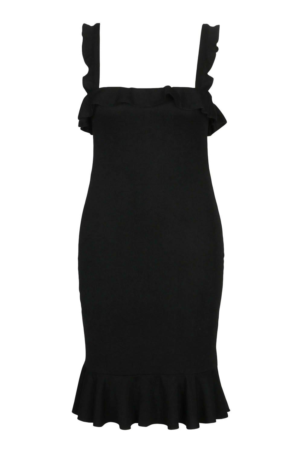 plain black strappy dress