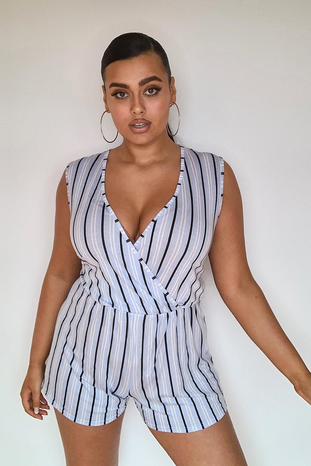 boohoo plus playsuit