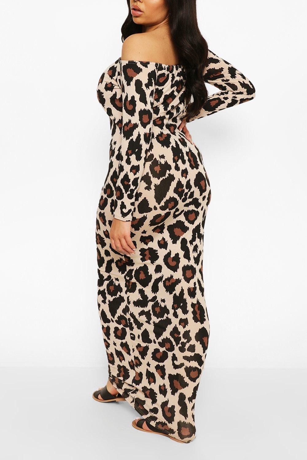 boohoo leopard maxi dress