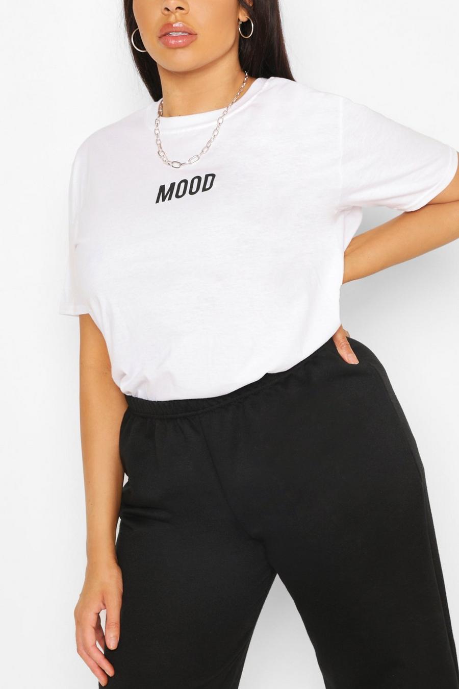 Plus - "Mood" T-shirt med slogan image number 1