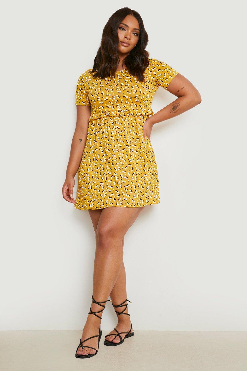 boohoo plus smock dress