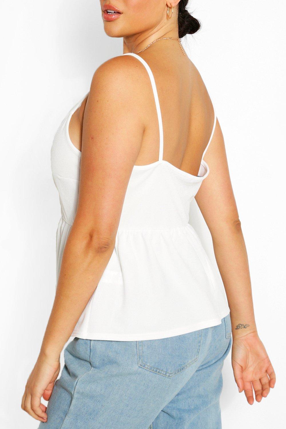 Plus Ruched Front Peplum Camisole