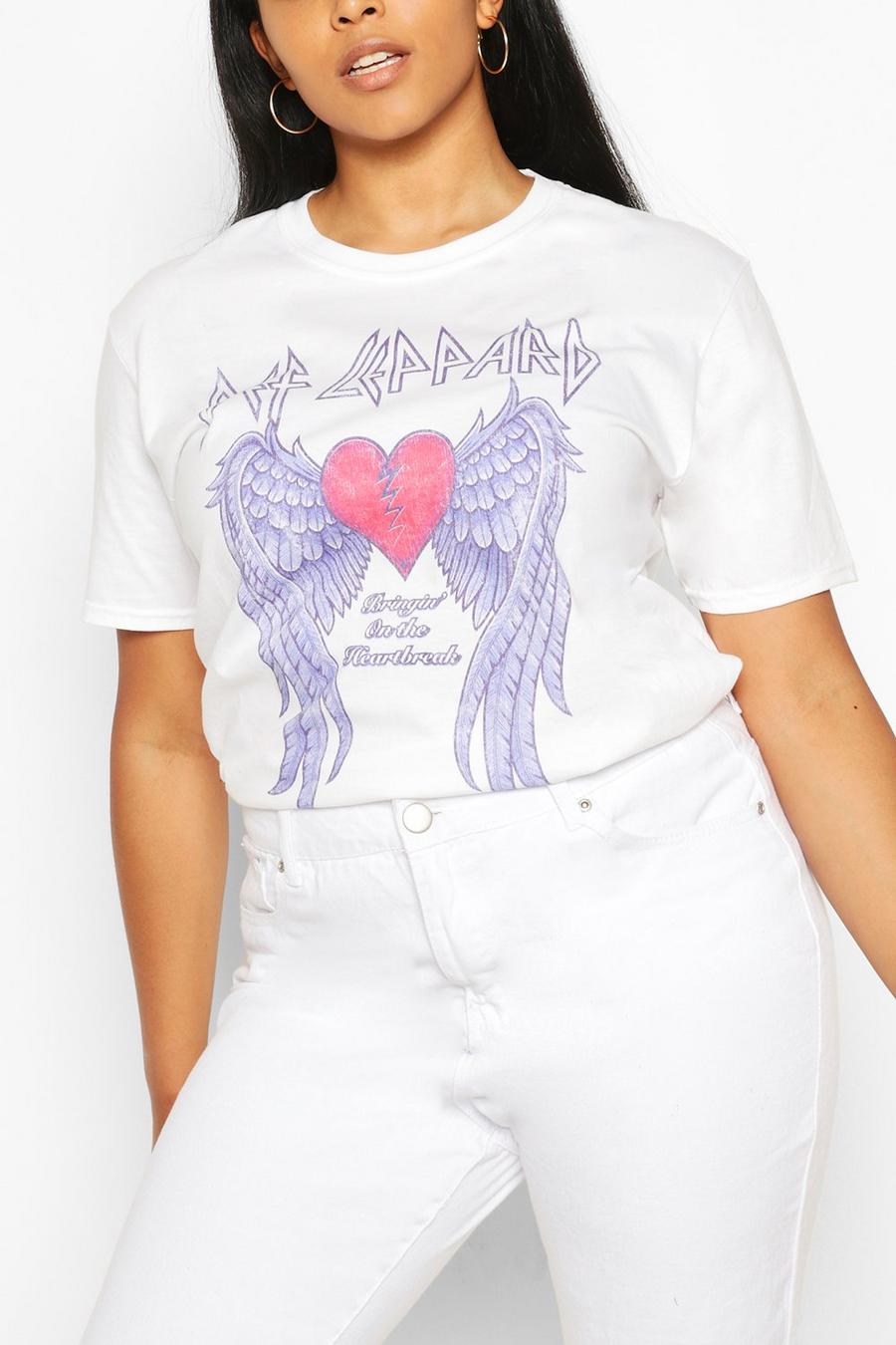 Plus - T-shirt med Def Leppard-tryck och hjärta image number 1