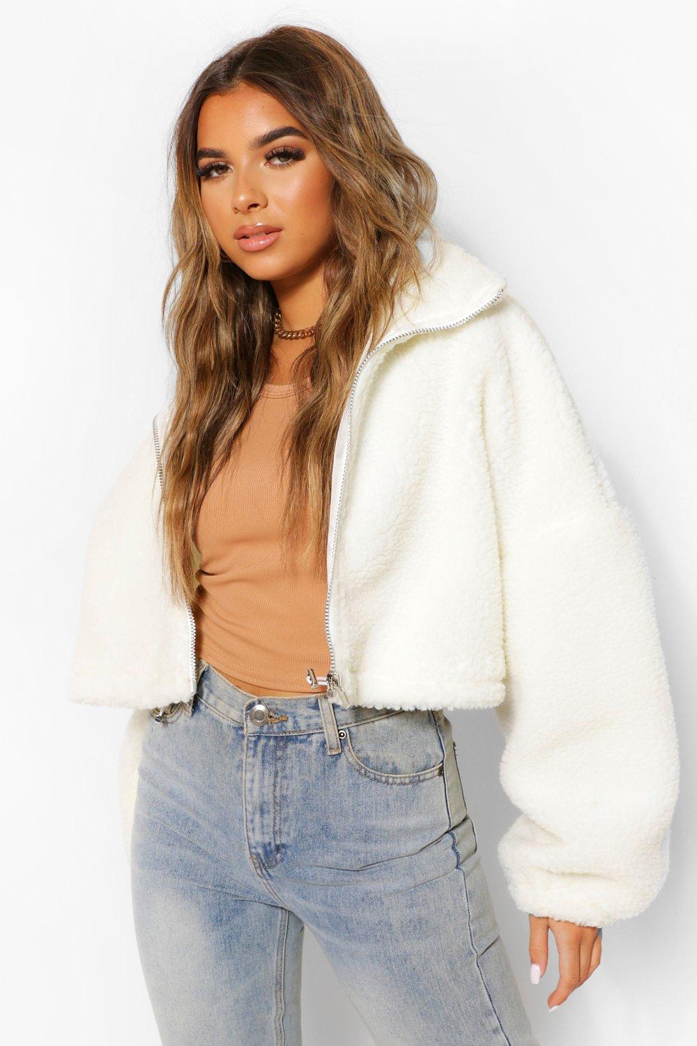 petite teddy coat boohoo