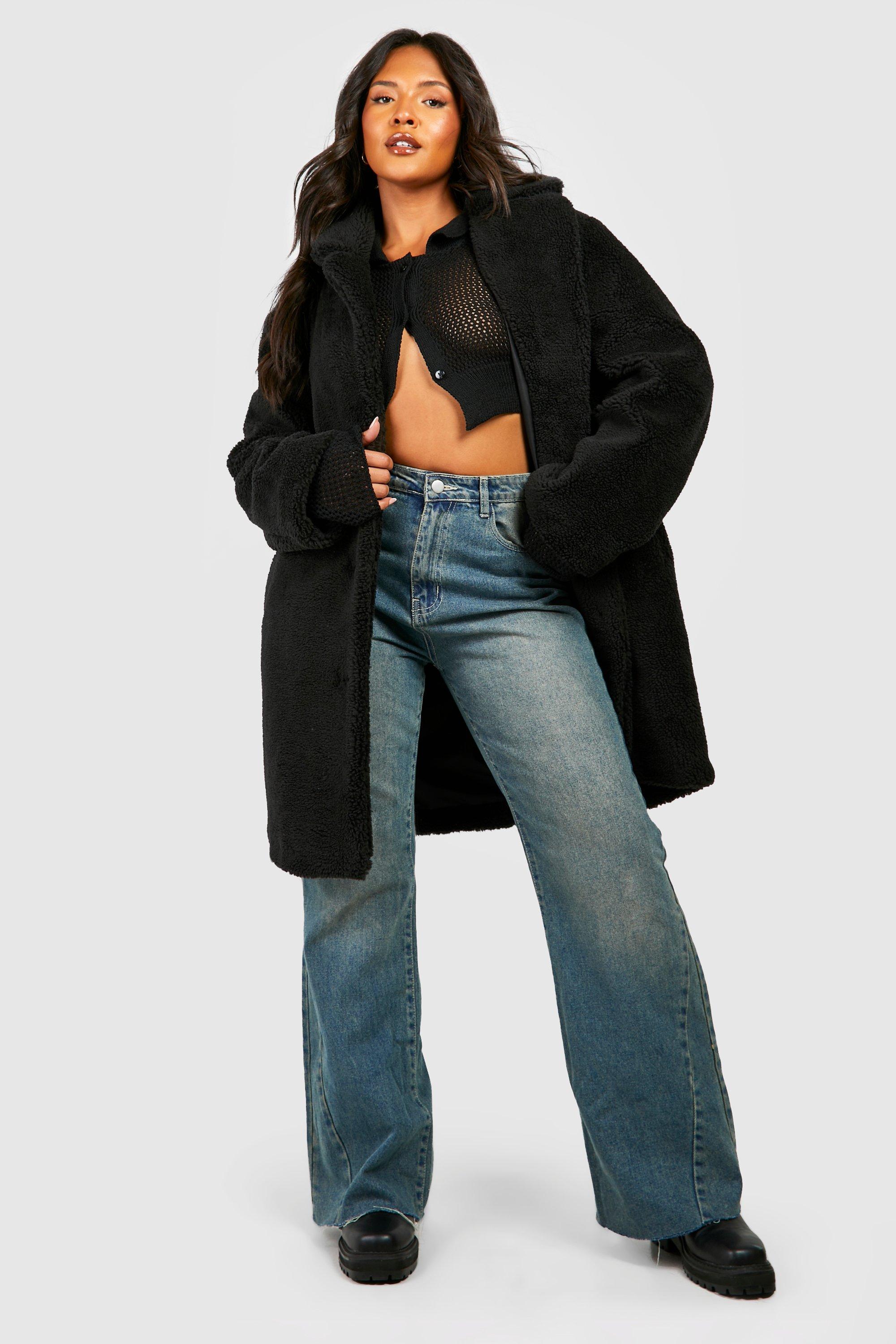 Faux fur coat without on sale sleeves