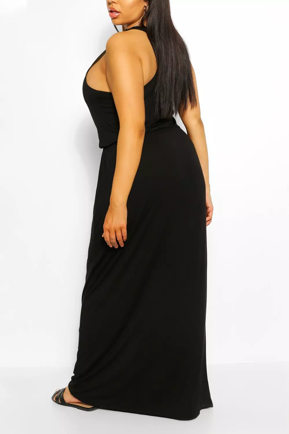 Boohoo racer hot sale back maxi dress