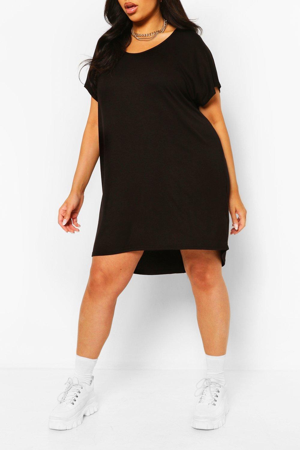 boohoo black t shirt dress