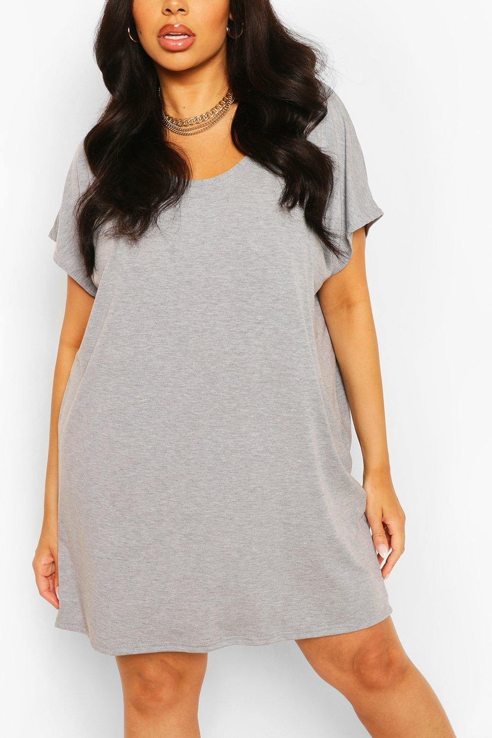 boohoo plus t shirt dress