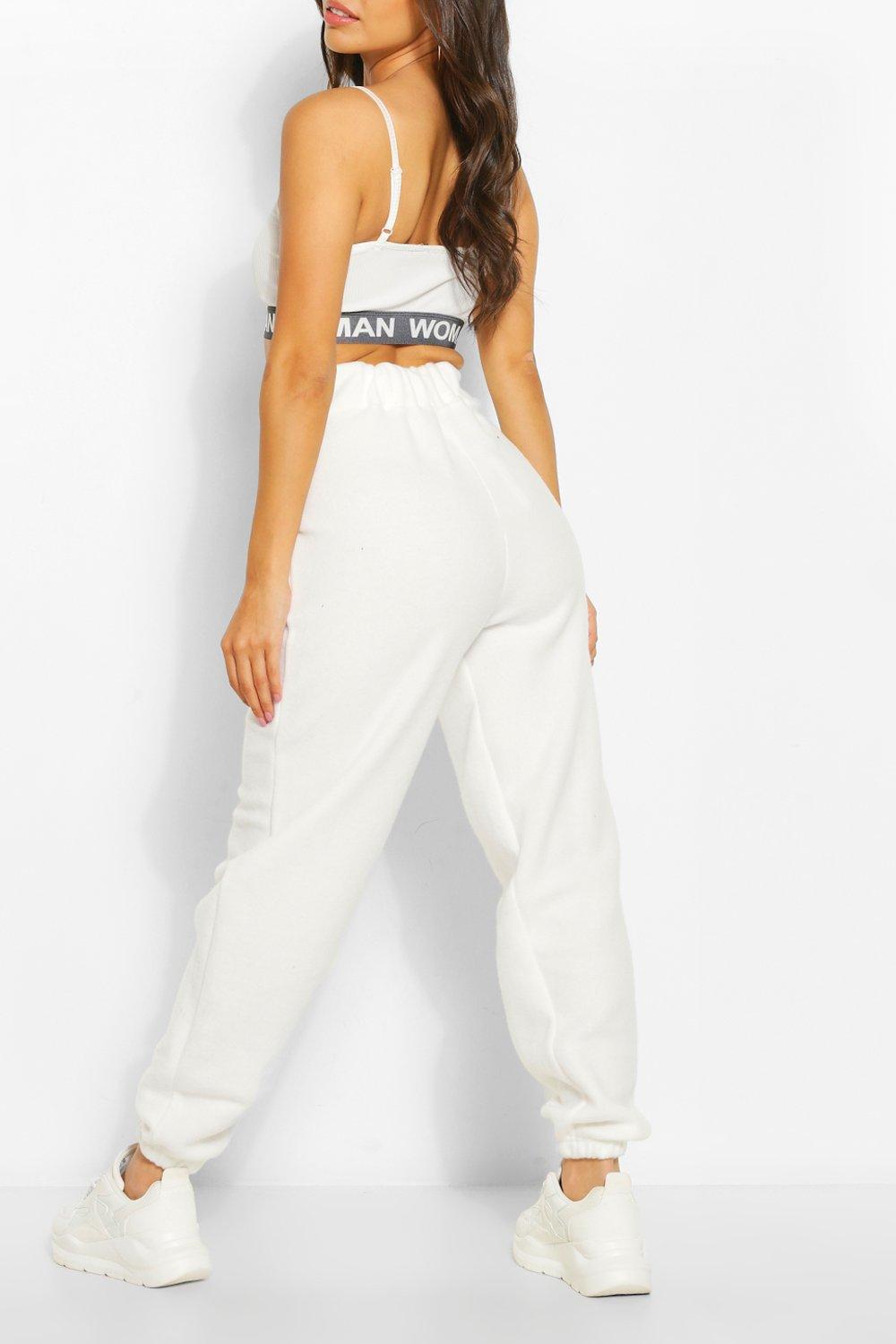 boohoo white joggers