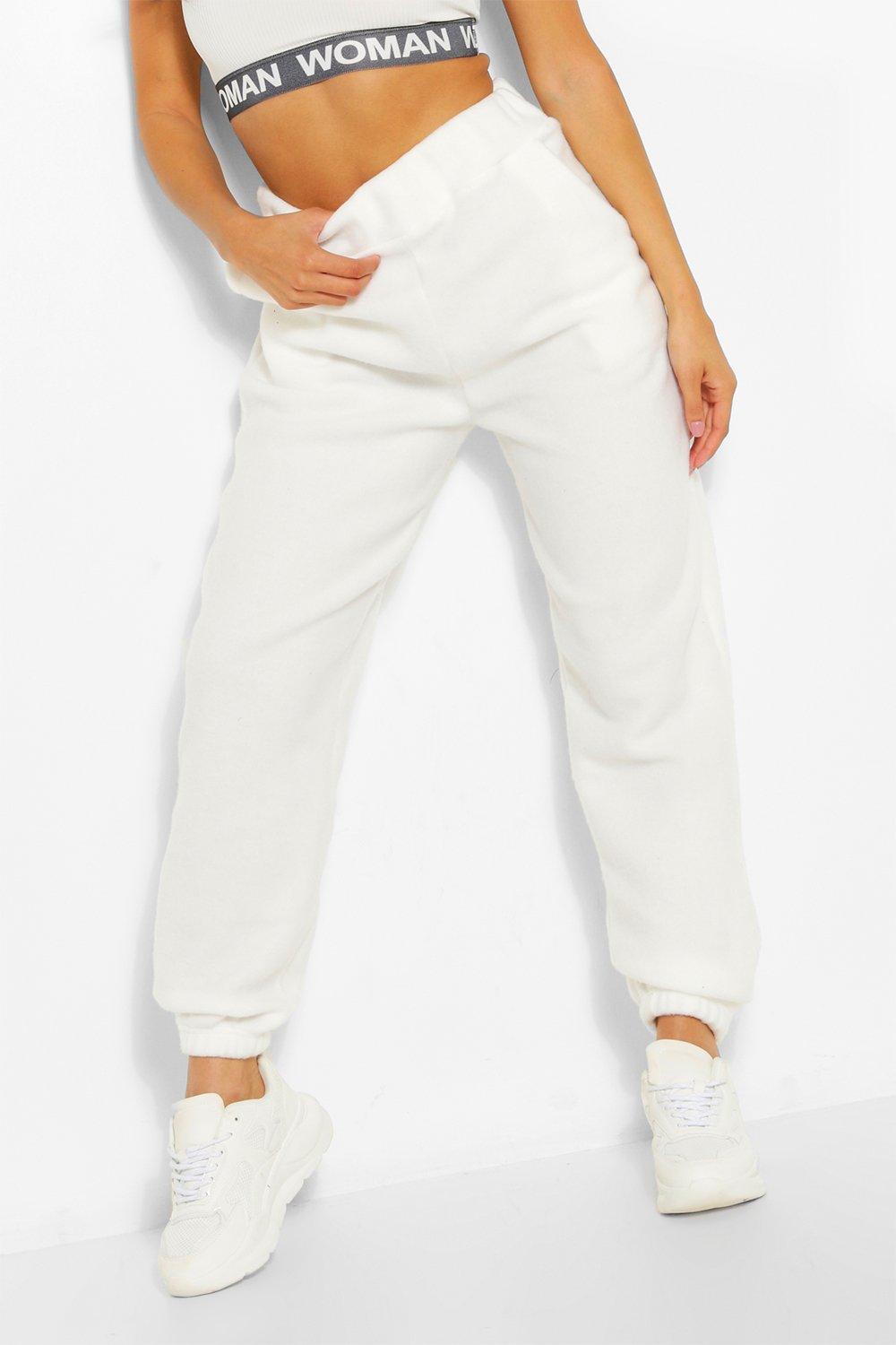 white petite joggers