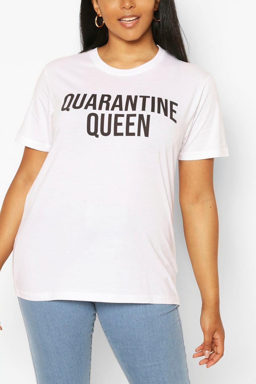 טישרט עם כיתוב Quarantine Queen מידות גדולות image number 1