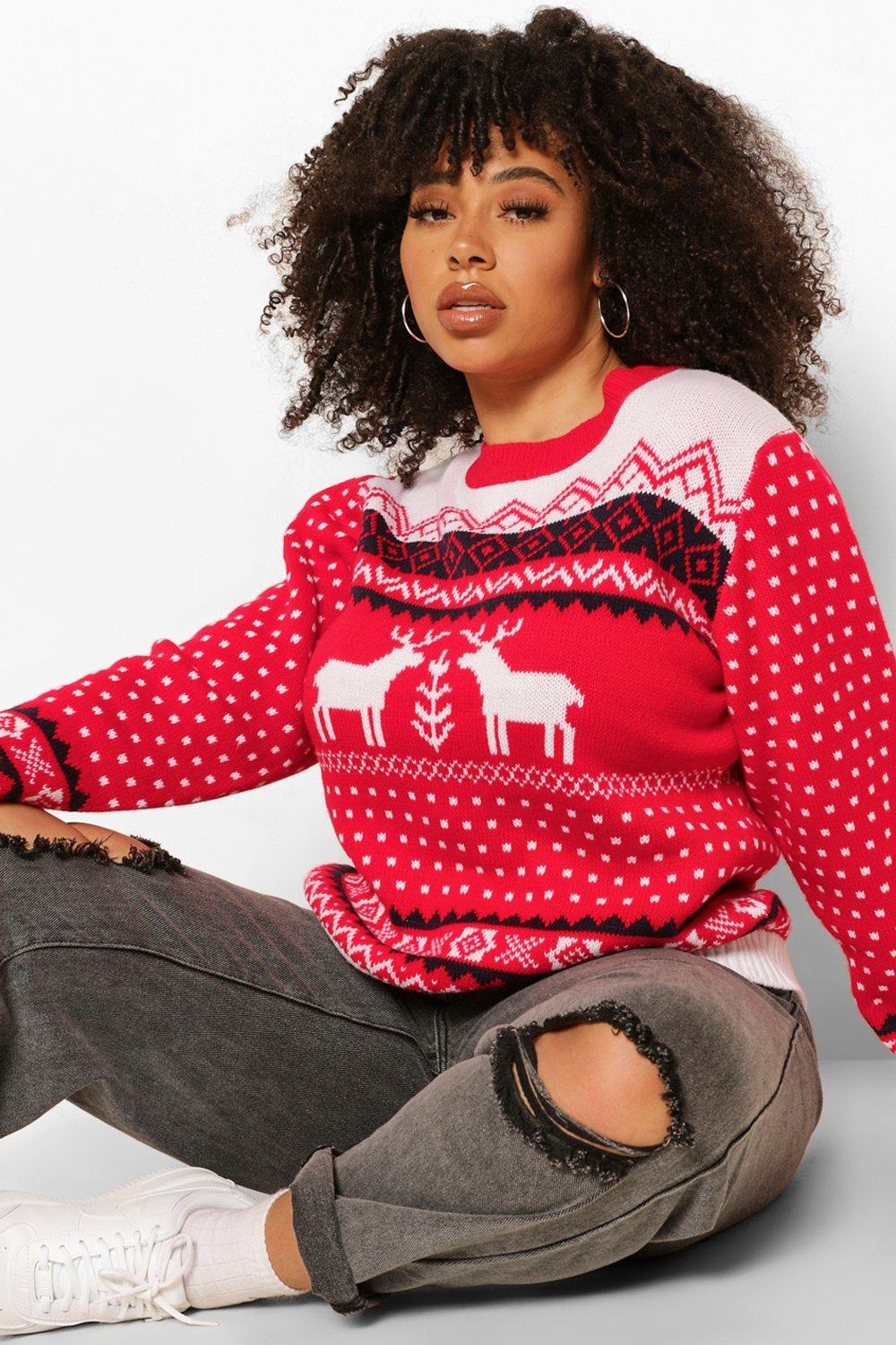 Womens plus size 2025 christmas jumper