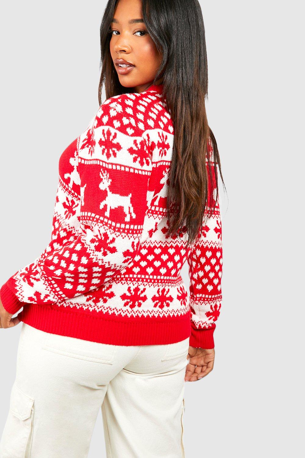 Red christmas 2025 hoodie snowflake