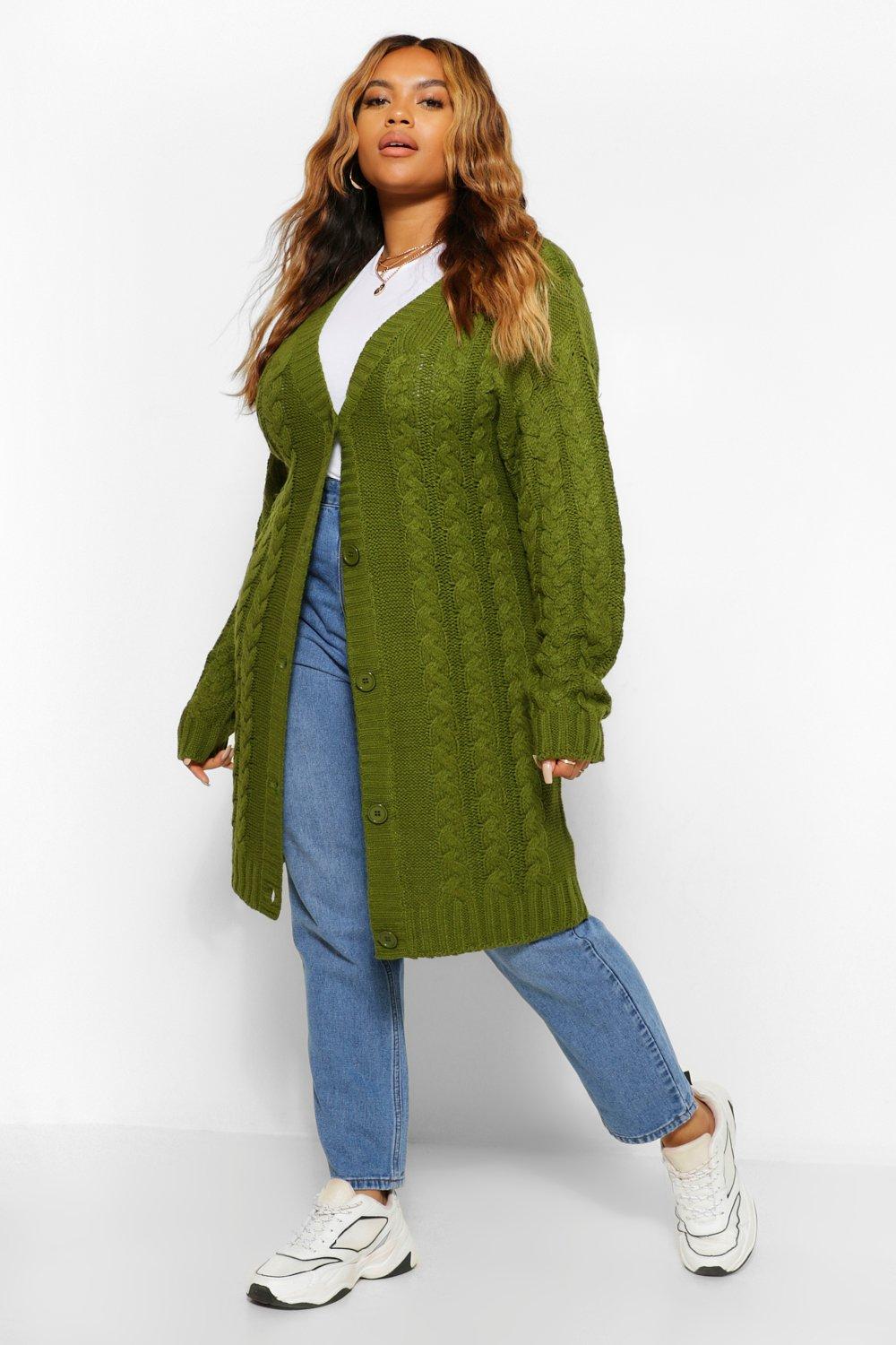 boohoo green cardigan