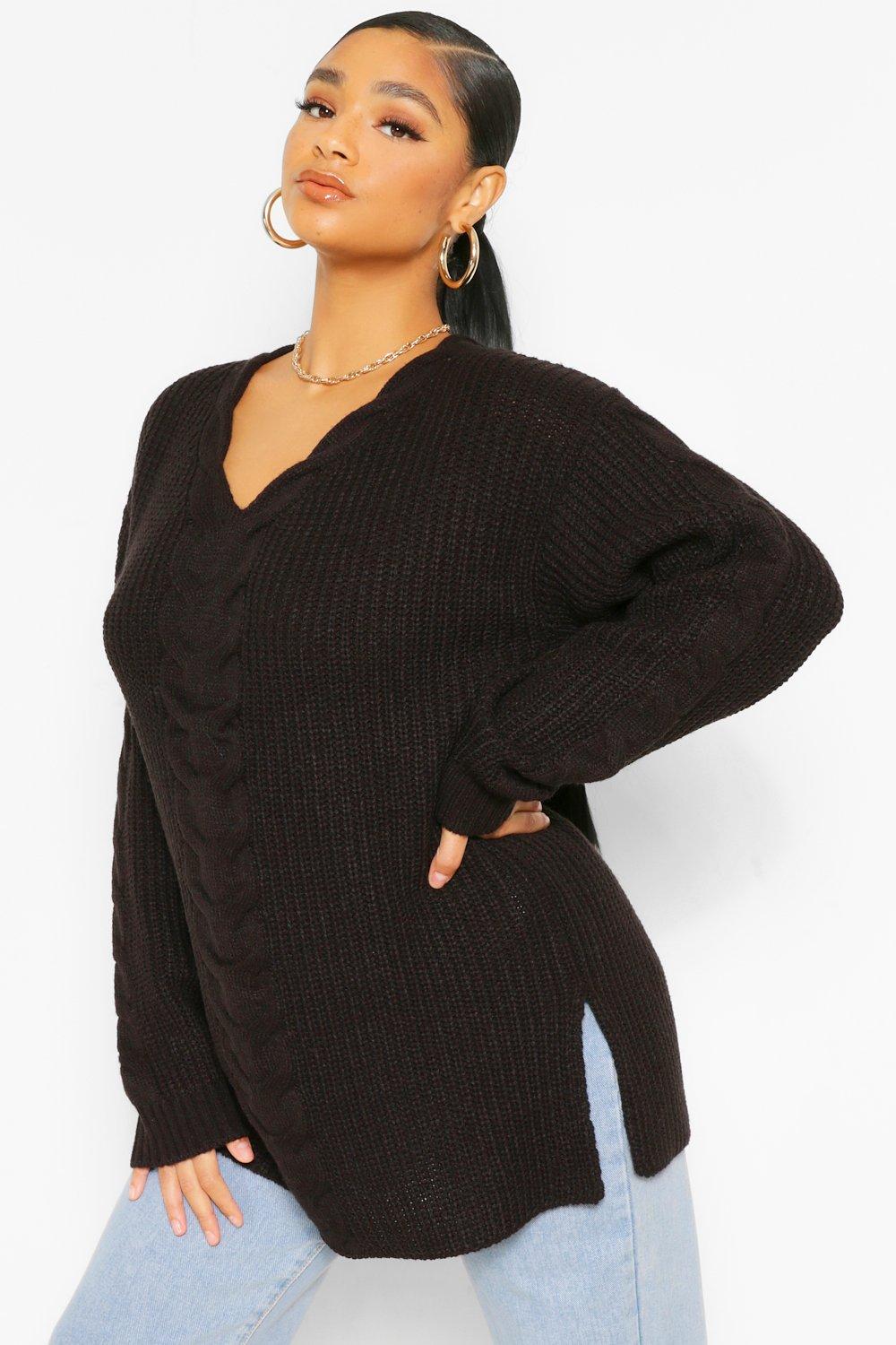 boohoo cable knit jumper