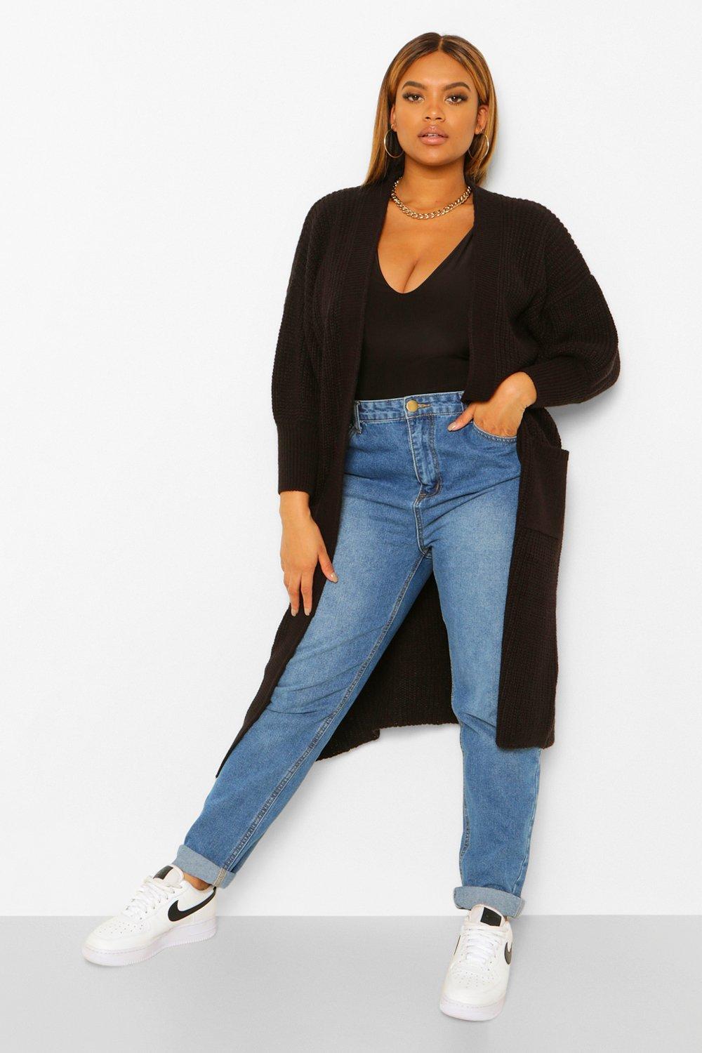 Boohoo long black outlet cardigan