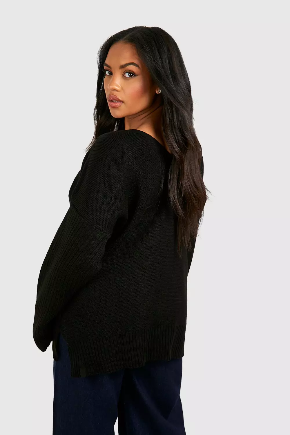 Plus size on sale v neck jumpers