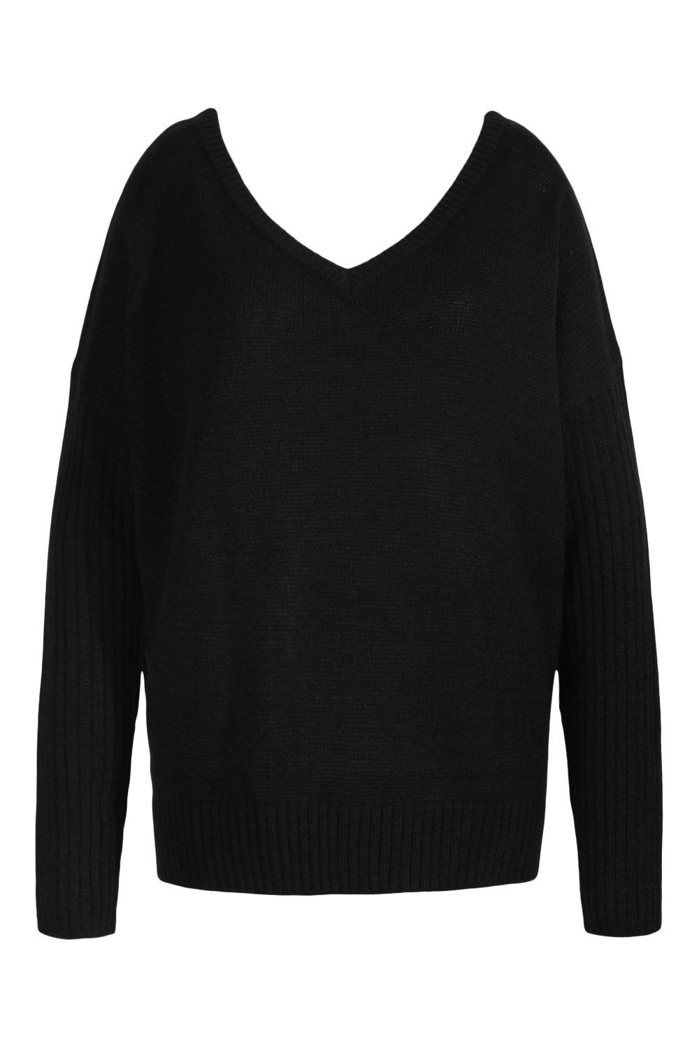 Black Sweater - V-Neck Sweater - Oversized Sweater - $42.00 - Lulus