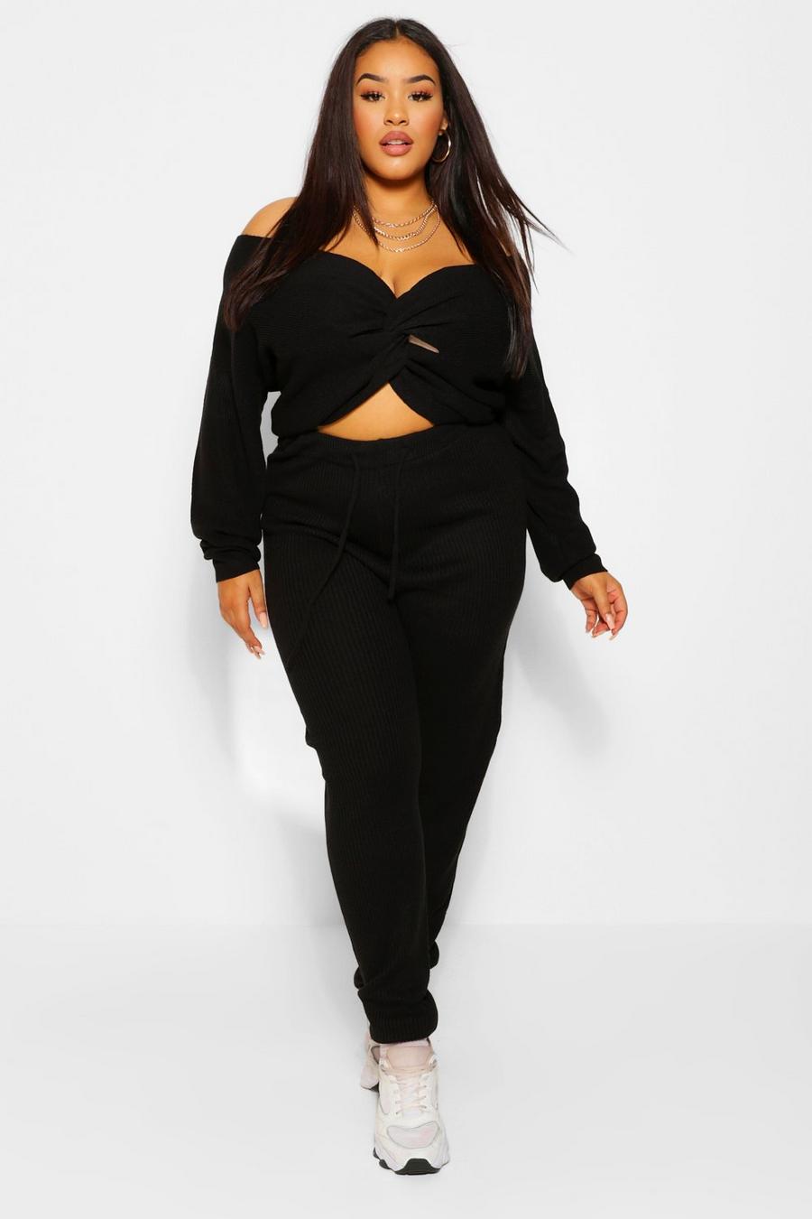 Black Plus - Mysdress med tvinnad tröja och joggers image number 1