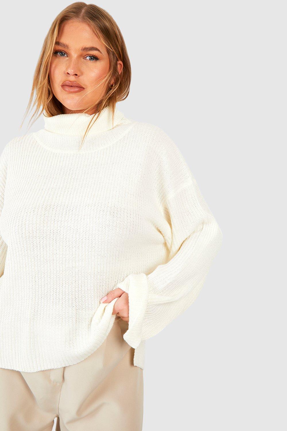 Plus Chunky Roll Neck Oversized Jumper boohoo UK