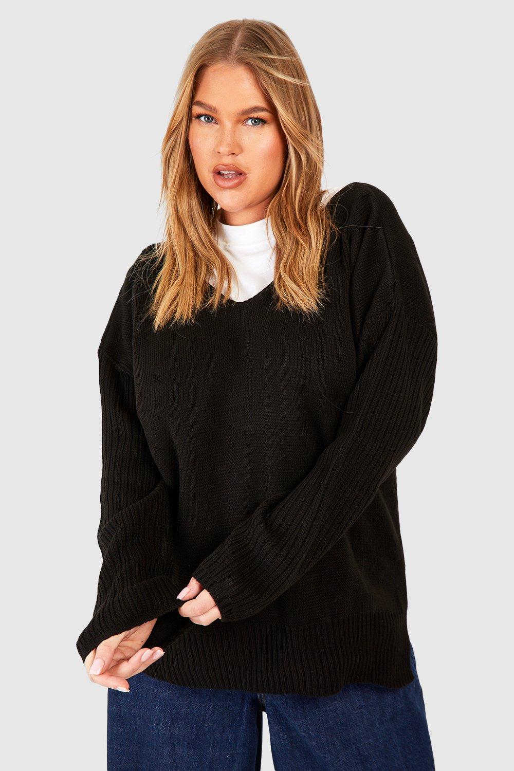 boohoo plus sweaters