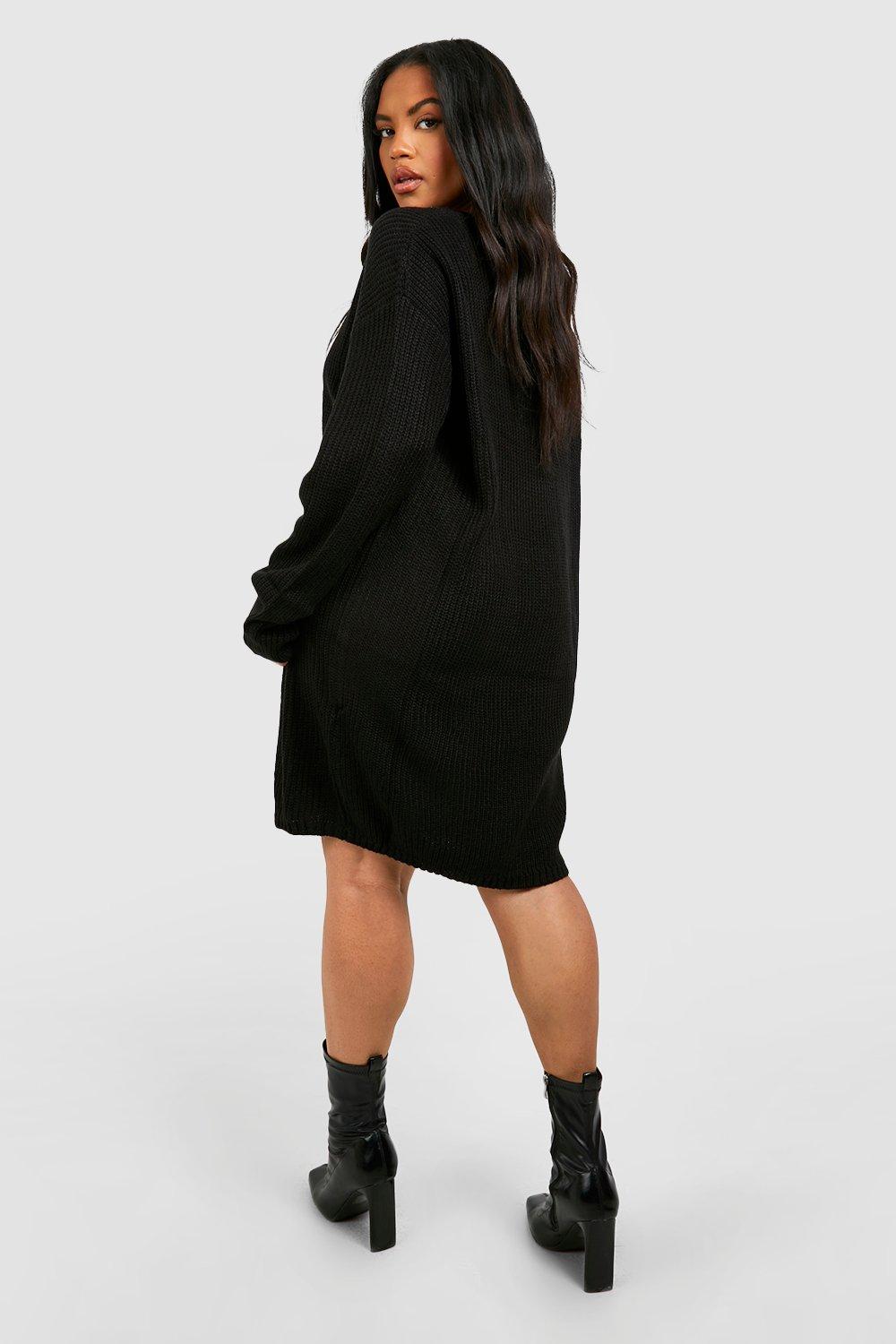 Boohoo roll best sale neck jumper dress