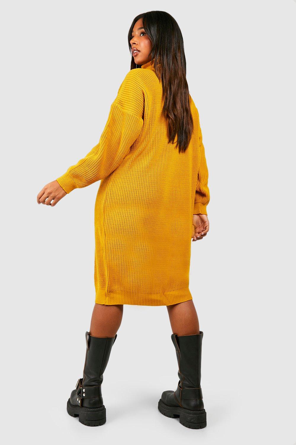 Plus Roll Neck Jumper Dress boohoo