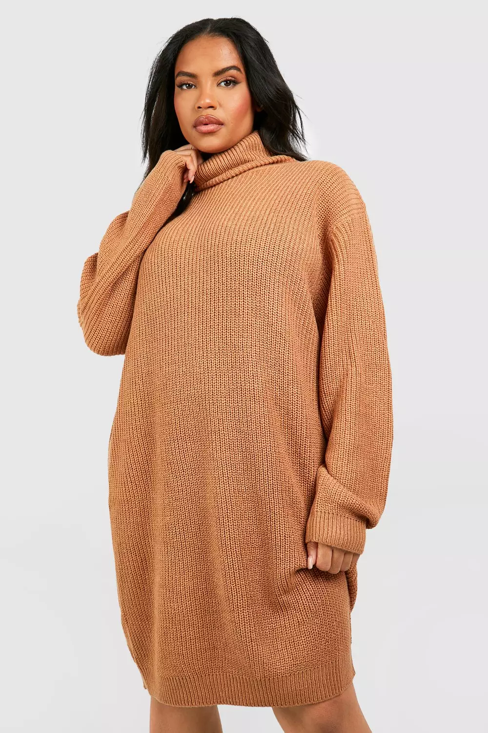 Grande Taille Robe Pull A Col Roule Boohoo