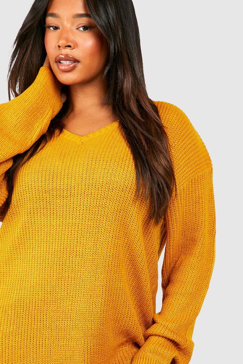 Plus size 2025 mustard jumper