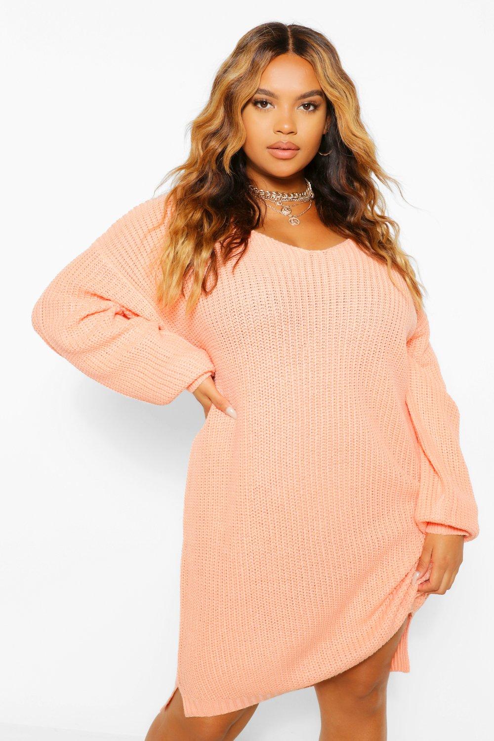 apricot jumper dress