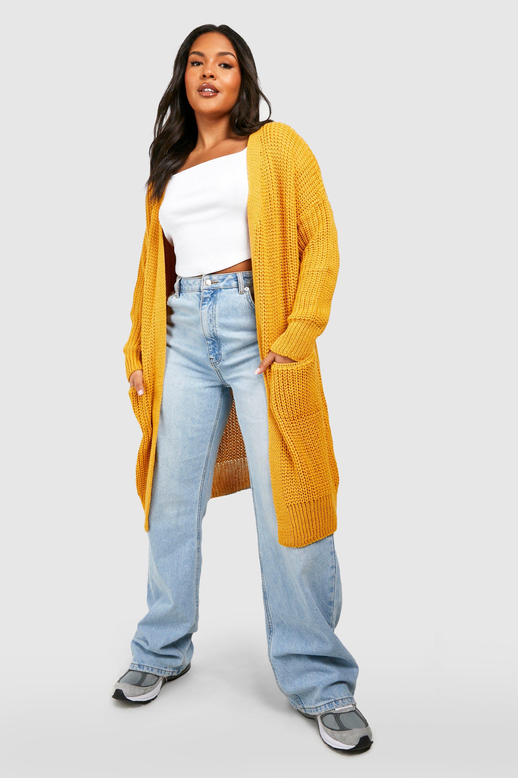 mustard boyfriend cardigan