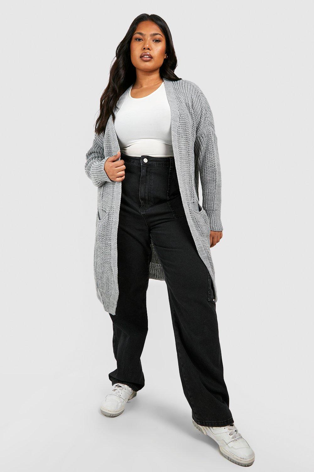 boohoo grey cardigan