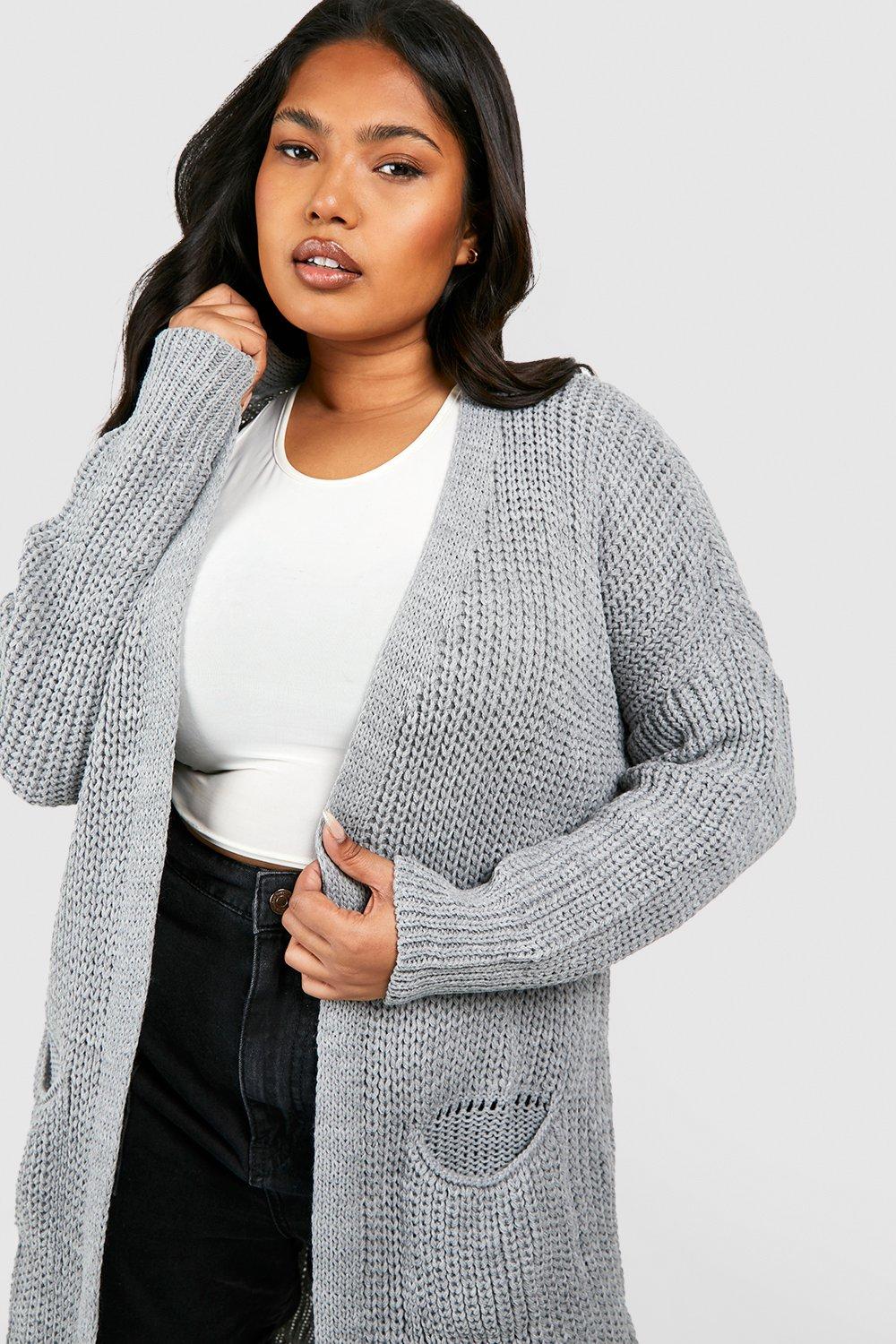 plus size silver cardigan