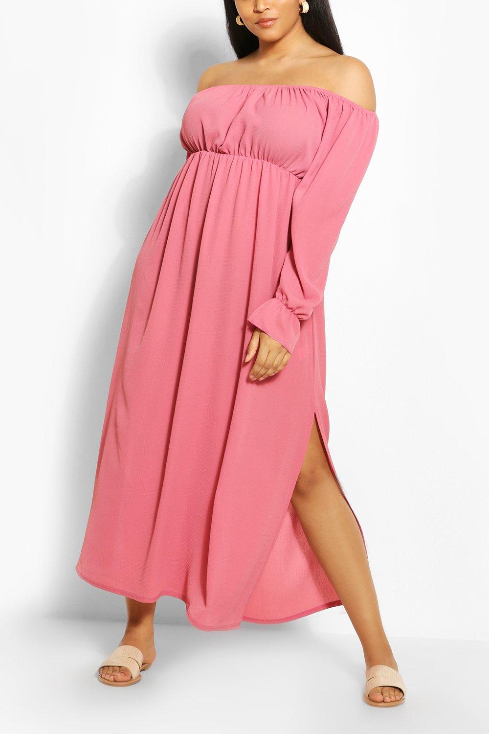 off the shoulder crepe dress