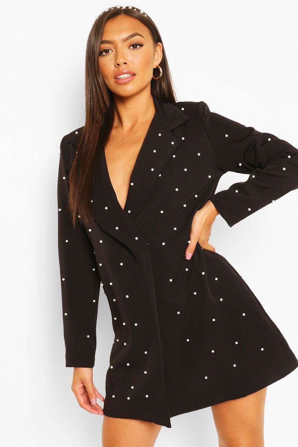 boohoo pearl blazer dress
