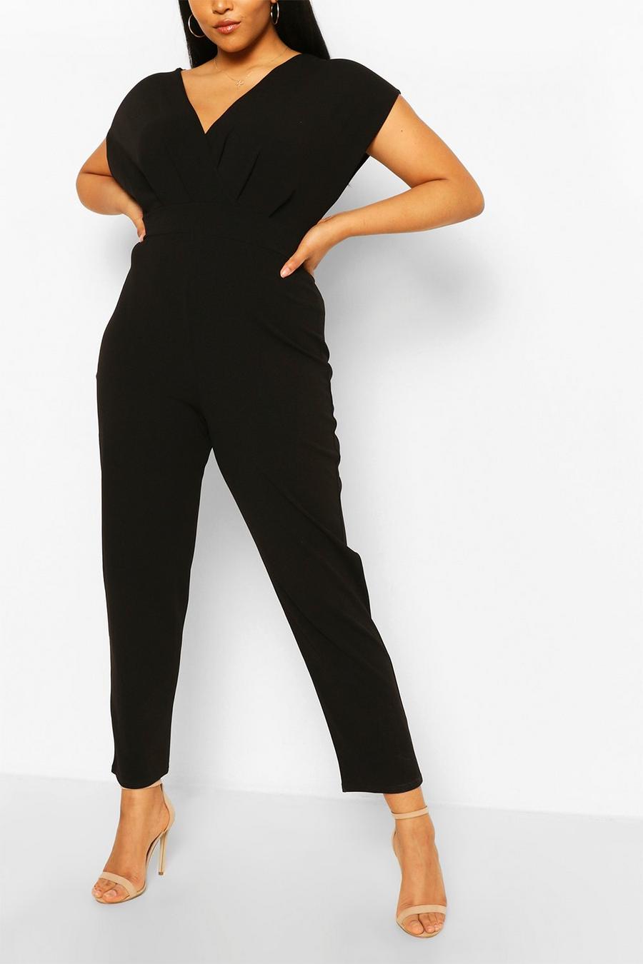 Black Plus - Off shoulder-jumpsuit med knytskärp image number 1