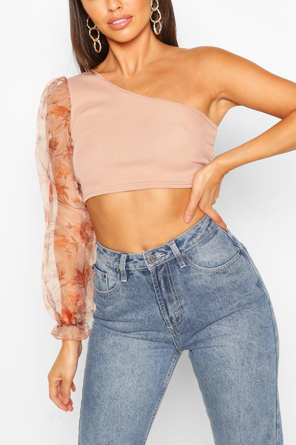 boohoo one shoulder top