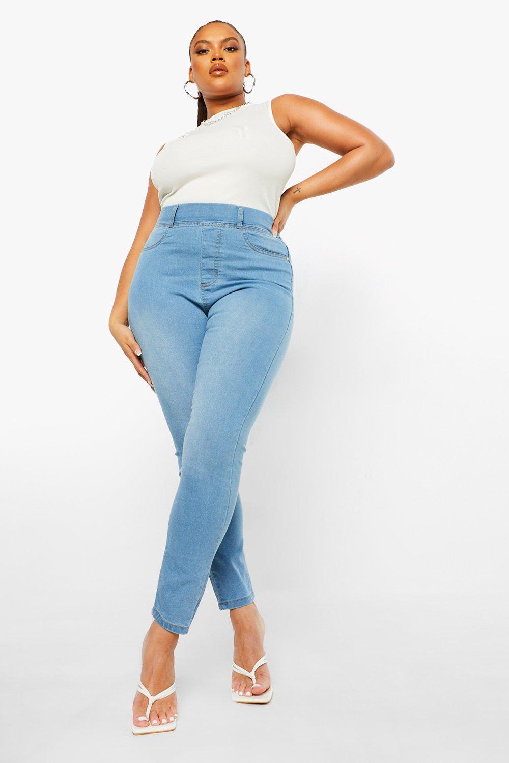 light blue jeggings plus size